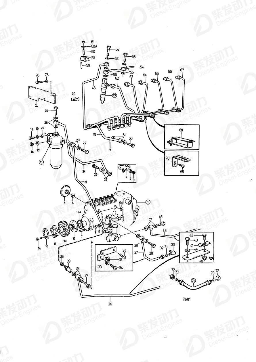 VOLVO Injection pump 847394 Drawing